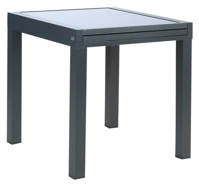 Gartentisch Balkontisch Ausziehtisch Ausziehbar Aluminium Glas Anthrazit 72x72