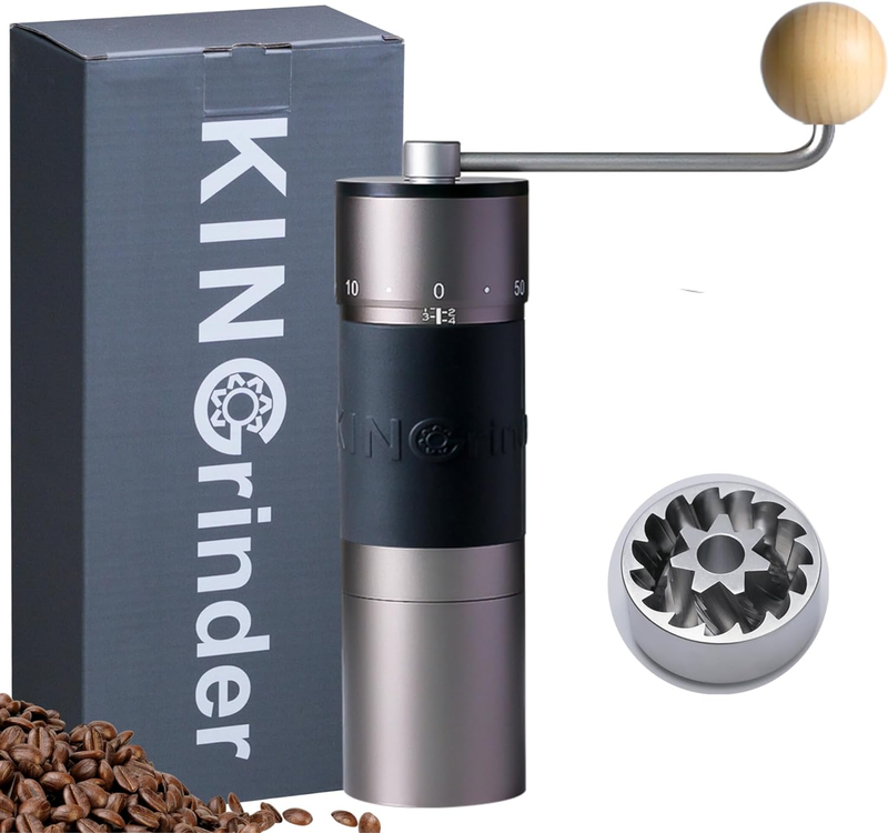 K6 Manual Hand Coffee Grinder with Straight Handle for French Press, Drip, Espre