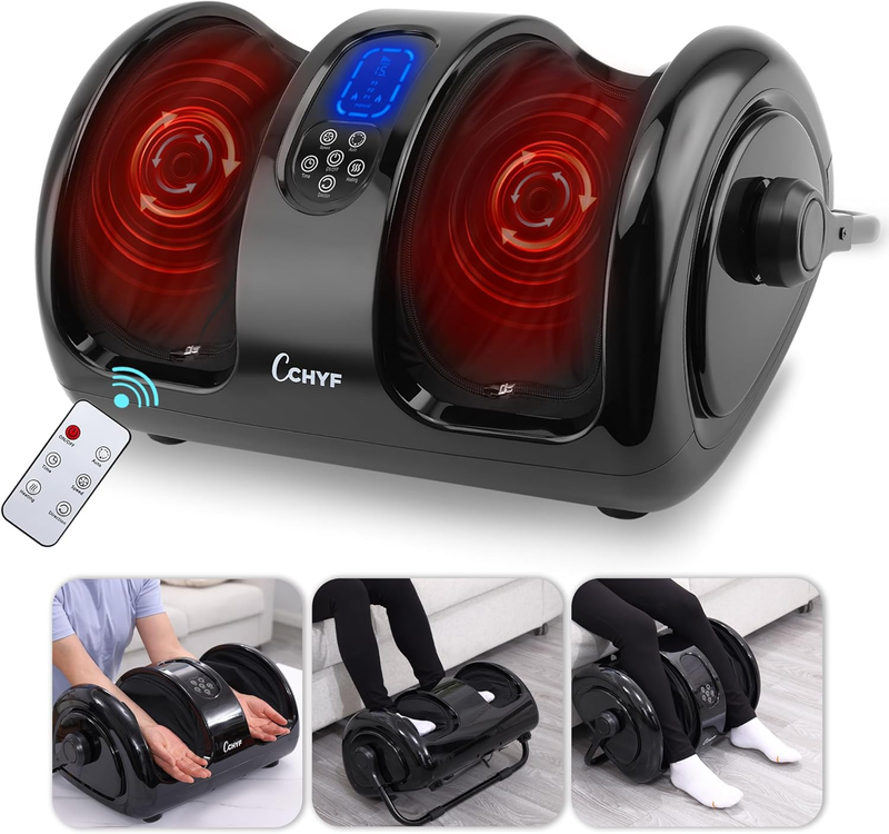 Shiatsu Foot Massager with Heat,Foot Massager for Plantar Fasciitis,Pain Relief and Heat Therapy,Massage Leg/Calf/Ankle with Deep Kneading,Gift for Family and Friends(Black)