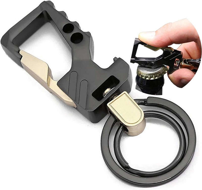 Key Chain Bottle Opener with (2 Extra Key Rings and Gift Box) Heavy Duty Car