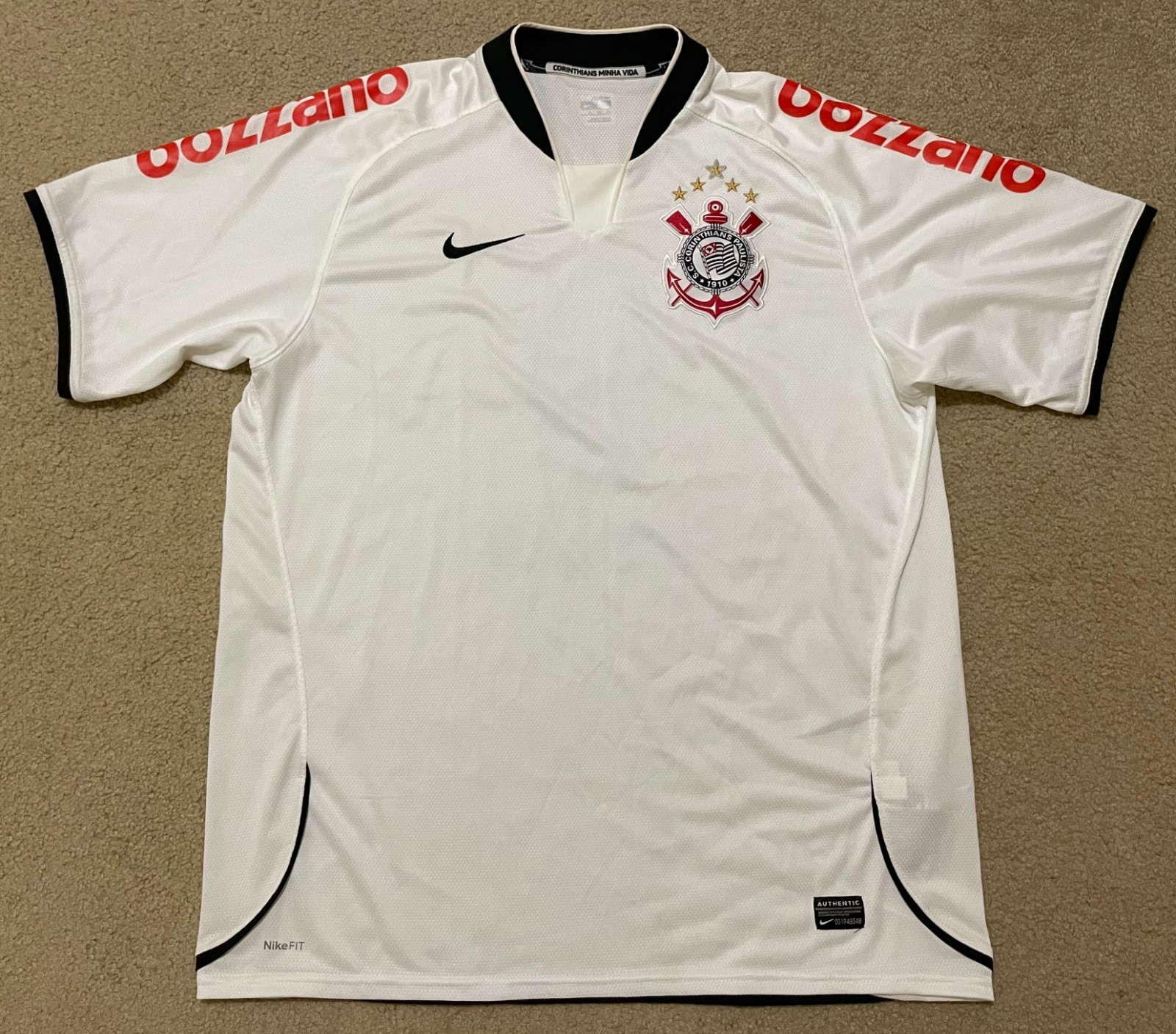 Nike Corinthians Paulista Jersey Kit Men's XL White 2009-10