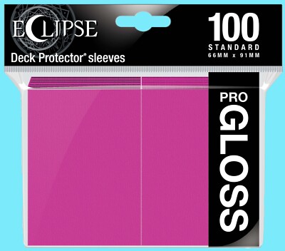 100 ULTRA ECLIPSE PRO GLOSS HOT PINK DECK PROTECTORS Standard Card Sleeves ccg