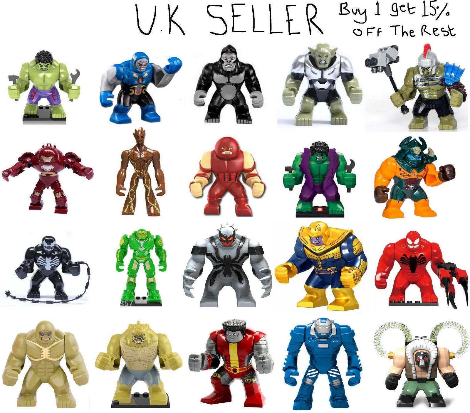 Large Superhero Minifigure Lego Custom Marvel Dc Hulk Abomination Mini Figureのebay公認海外通販 セカイモン