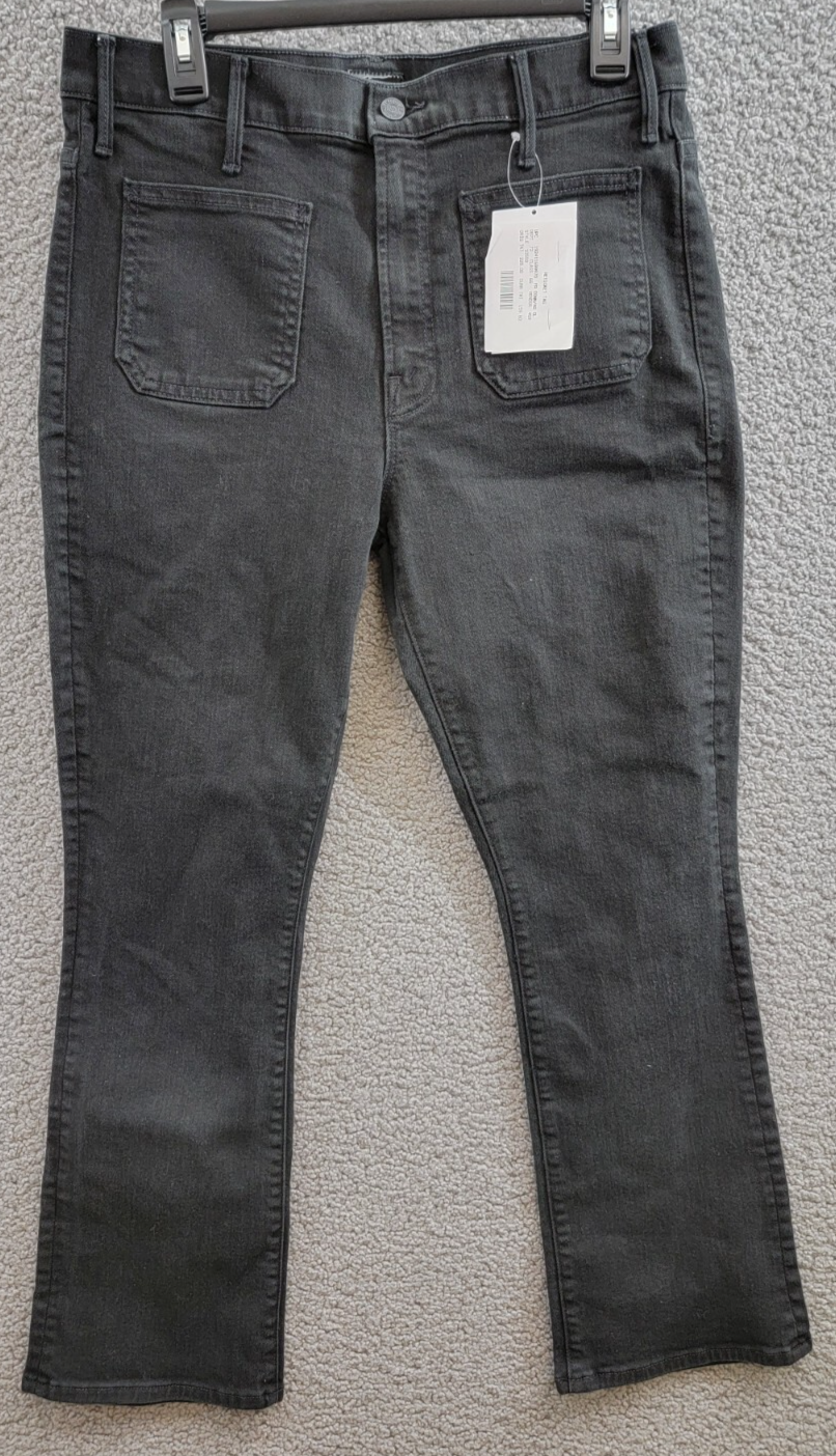 MOTHER The Patch Pocket Insider High Rise Jeans Women's 33 Pitch Button Closure~ - Picture 2 of 19