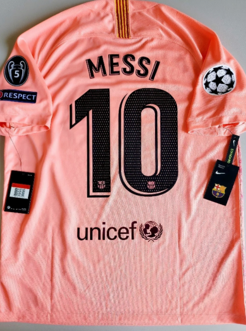 2018/19 Nike FC Barcelona #10 MESSI Third UCL Champions