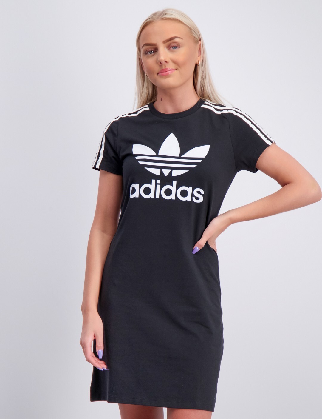 【Adidas コリア】 3-Stripes Loose Mini Dress CLOTHING - adidas X FARM Rio 3-Stripes Mini Dress - Pink
