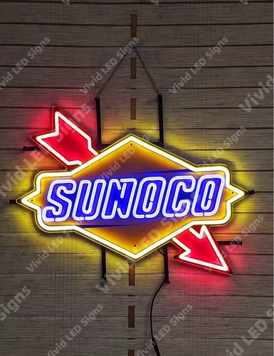 SUNOCO ネオンサイン Sunoco Gas Motor Oil Gasoline 24