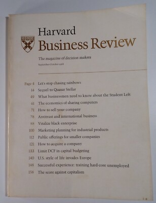 Harvard Business Review Magazine Vtg 1968 Nice Ads! Computers IBM BOA Citi Oil 