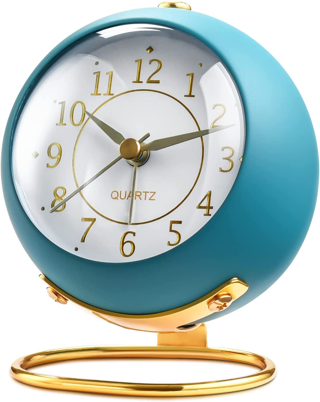 Analog Alarm Clocks,Retro Backlight Cute Simple Design Small Desk Clock