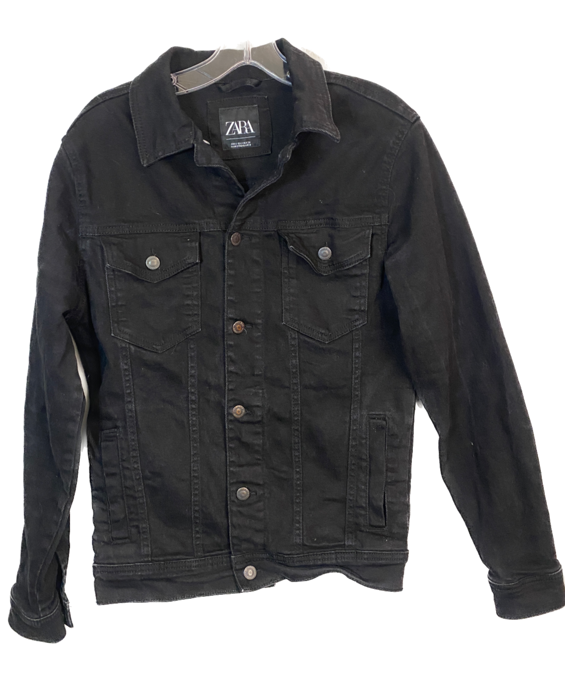 zara black denim jacket