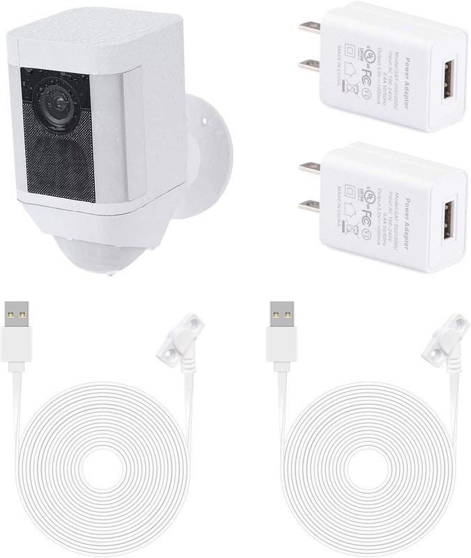 2Pack Power Adapter for Ring Spotlight Cam Battery,30Ft/9M Weatherproof Outdoor