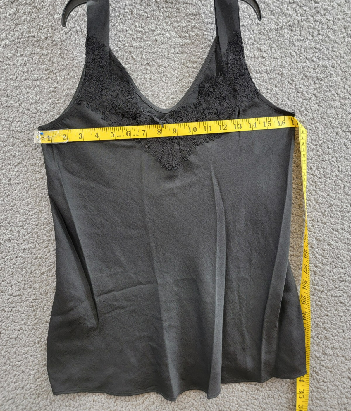 Nic+Zoe Lace Trim Cami Tank Top Women's XS Black V-Neck Sleeveless Pullover - Picture 7 of 15