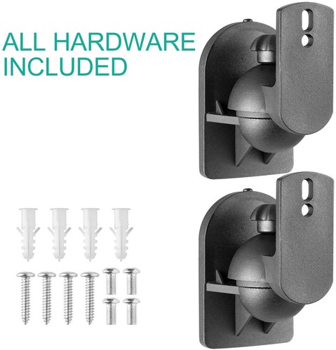 Dual Speaker Wall Mount Brackets for Bookshelf Satellite Surround Sound Speakers