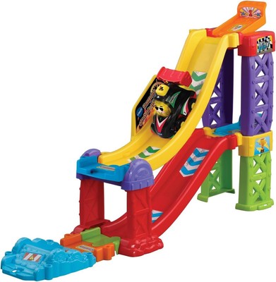 VTech Vroom Vroom Go Extreme Stunt Trampoline 3 in 1, Car Track with Trampoline,