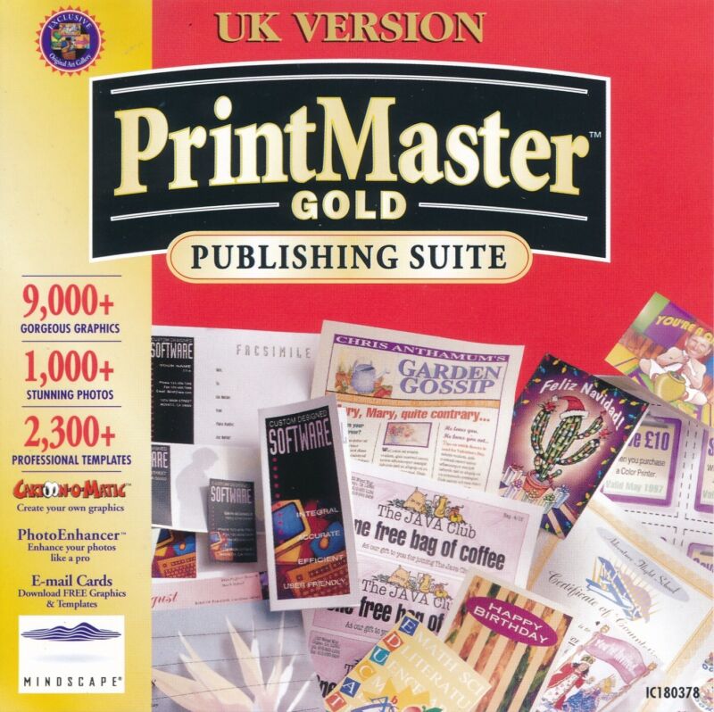 Printmaster Gold - Publishing Suite - Pc Cd-Rom Software - Brand New
