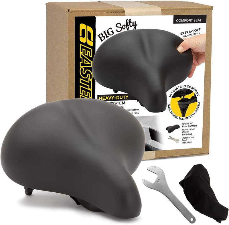 Big Soft Cushion Bike Seat for Seniors - Indoor Spin &ndash; Stationary & Exercise Bik