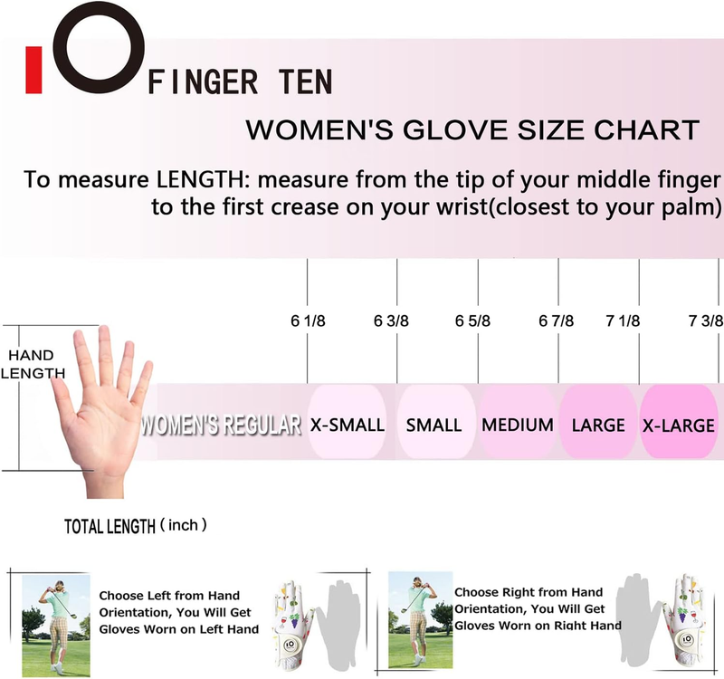 Golf Gloves Women Left Right Hand Leather with Ball Marker Value Pack, Colored G