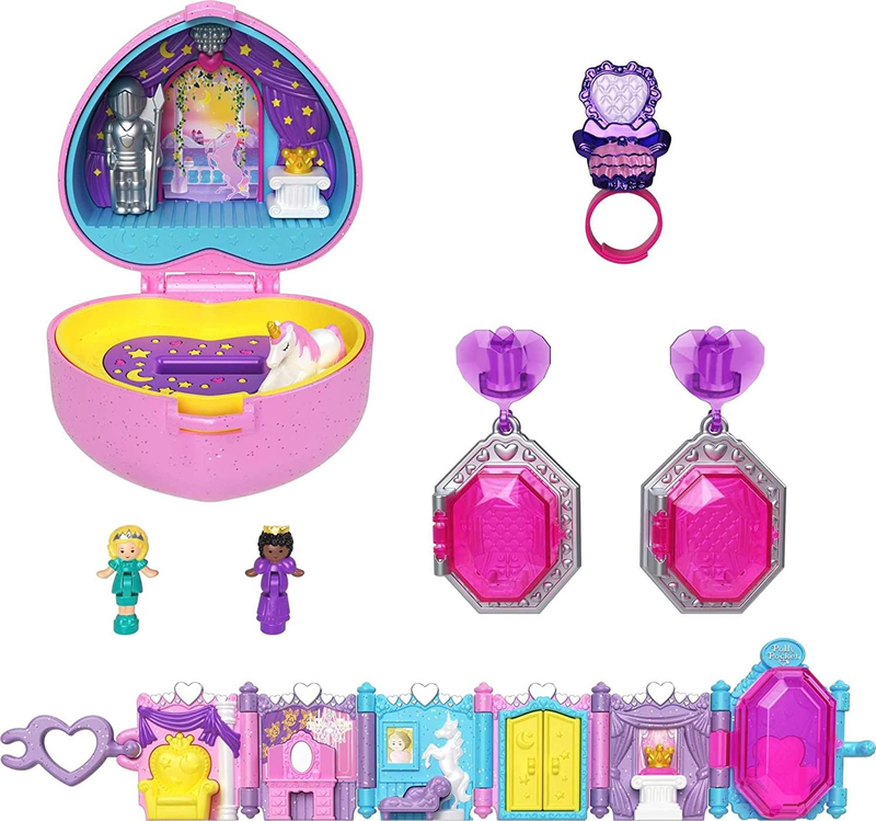 Polly Pocket Keepsake Collection Royal Ball Jewelry Set, Unicorn Castle Theme, 2
