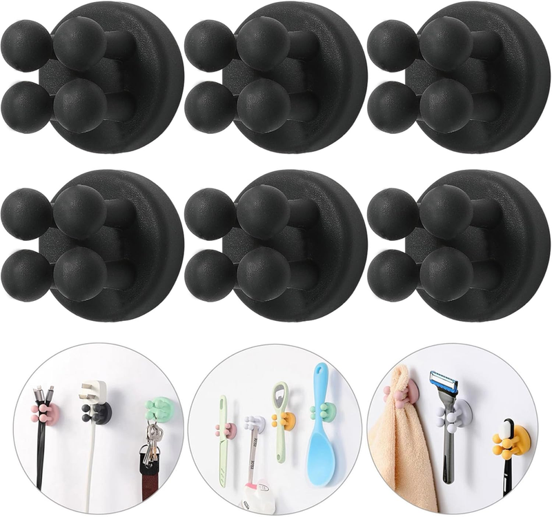 6Pcs Silicone Toothbrush Holder Wall Mount Tooth Brush Holder for Bathroom Elect