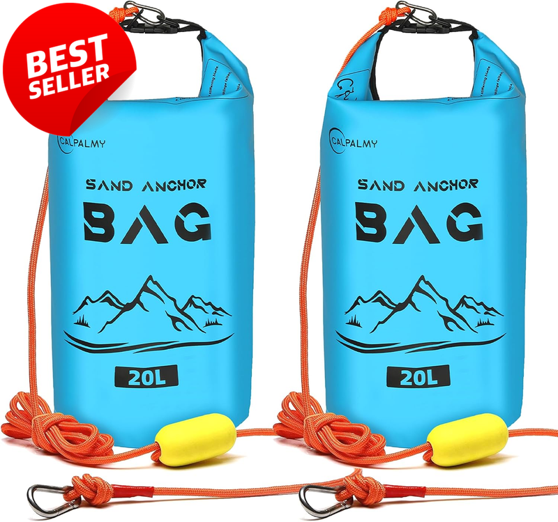 2 Pack 20L Sand Anchor Bags Jet Ski Kayak Boat Anchor Buoy Rope Blue - US