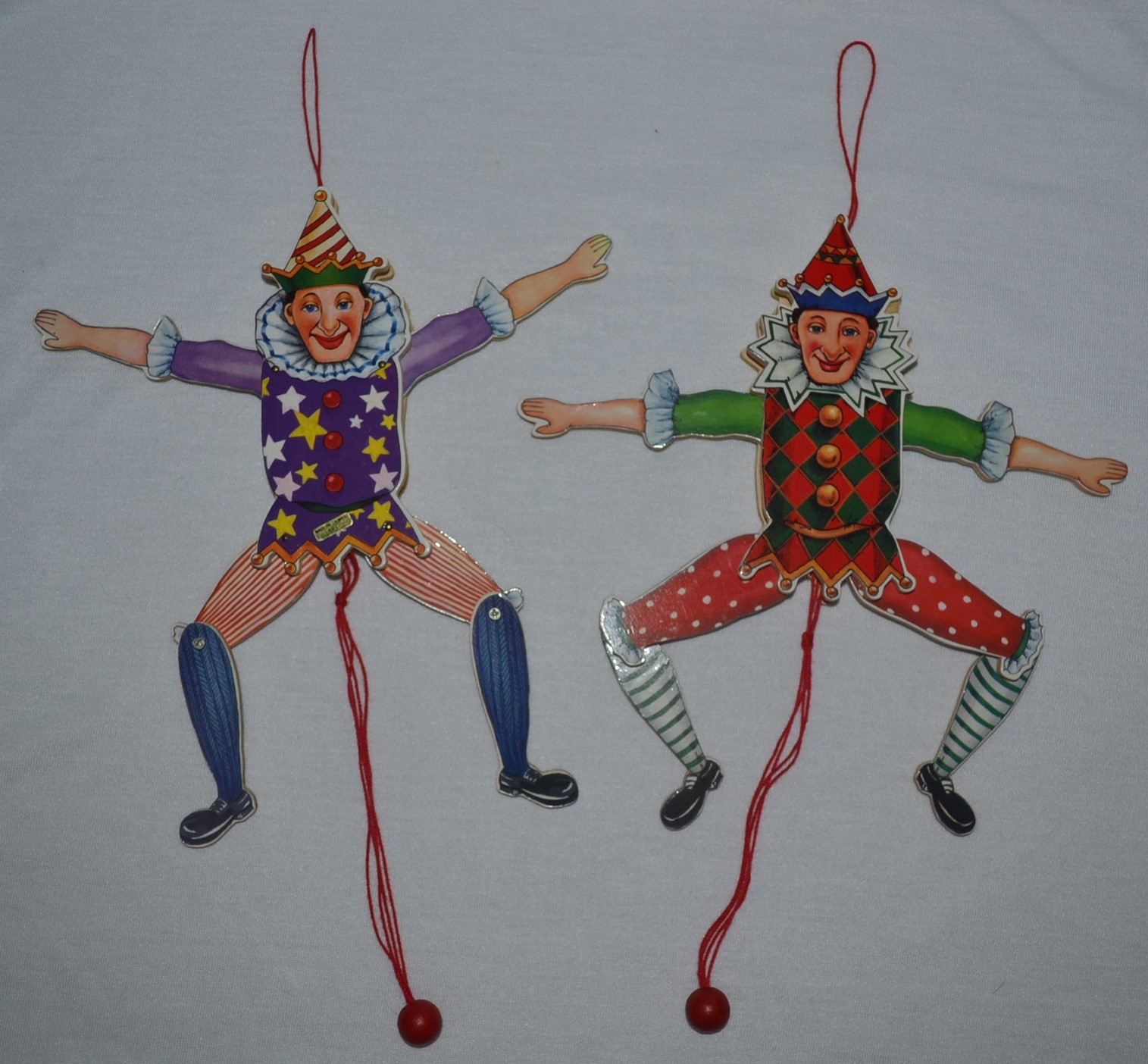 VTG TWO (2) Wooden Pull String Puppets 
