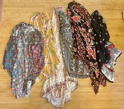 Lot Of 6!  Kimonos -Angie - Luck Brand - Anna & Ava Floral Beauties Multi Sz