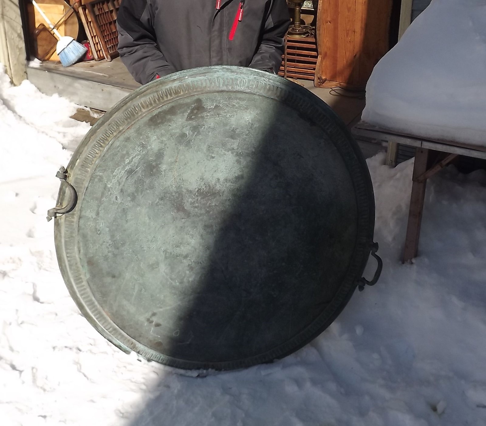 Antique Middle Eastern Islamic Persian Copper Tray 38.5