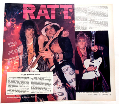 RATT / ROBBIN CROSBY / 1980'S THE ROCK EXPRESS 2 PAGE MAGAZINE ARTICLE COMPLETE