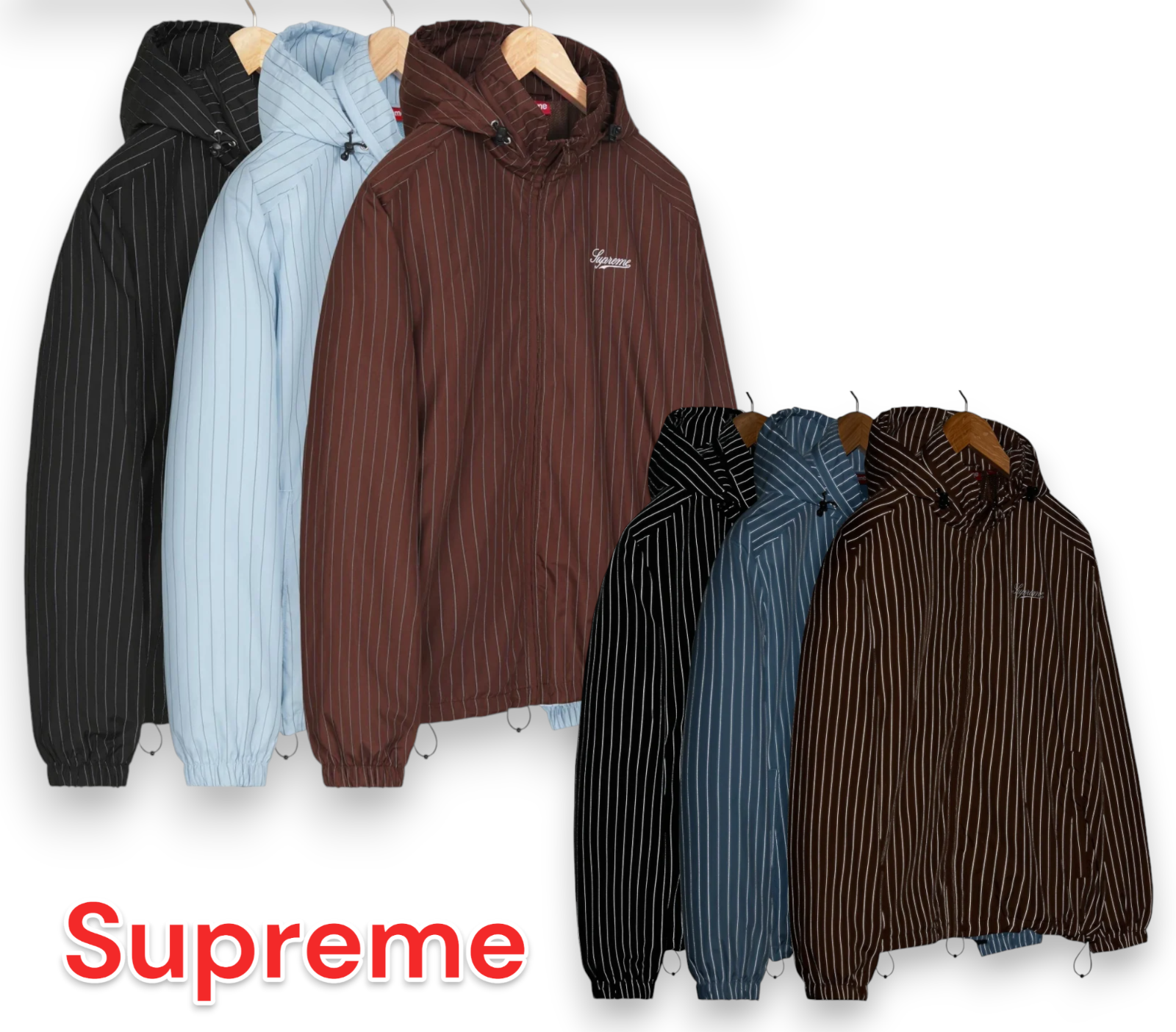 Supreme Reflective Pinstripe Track Jacket Brown Blue Black Supreme Reflective Pinstripe Track Jacket Brown Blue Black