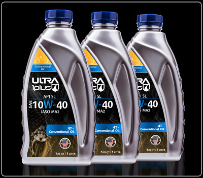 Ultra1Plus 10W-40 Conventional Motorcycle 4T Racing Oil API SL JASO MA2 (Quart)