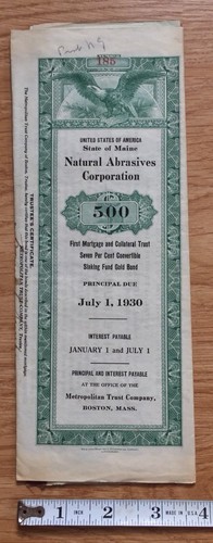 Natural Abrasives Of Maine Gold Bond Green Coupons 1919 Great Vignettes