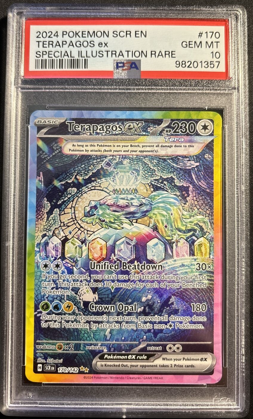 PSA 10 GEM Mint 2024 Pokemon Stellar Crown Terapagos EX SIR PSA 10 GEM Mint 2024 Pokemon Stellar Crown Terapagos EX SIR