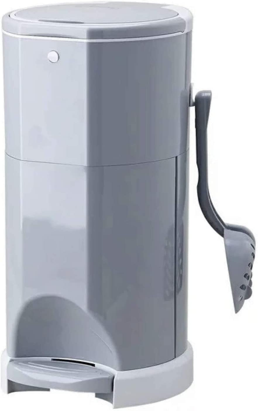 Litter Champ Premium Odor-Free Plastic Cat Litter Disposal System,4 Gallon, Gray
