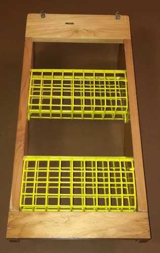 Wood & Yellow Wire Letter Holder and Key Hook