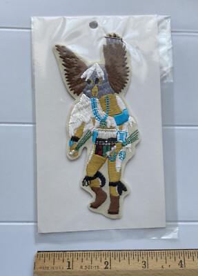 NIP Monqua Great Horned Owl Kachina Native American Indian Embroidered Patch 