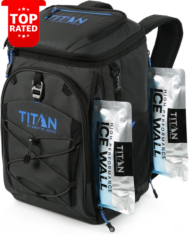 30 Can Collapsible Backpack Coolers Ice Walls Camping Travel Bag Cobalt Carbon