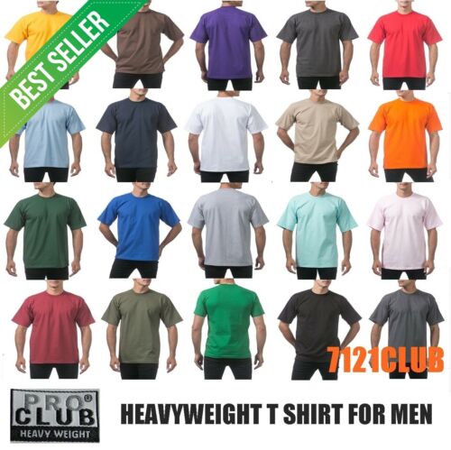 Pro Club Heavyweight T Shirts Proclub Mens Plain Crewneck Short Sleeve Tee S-7xl