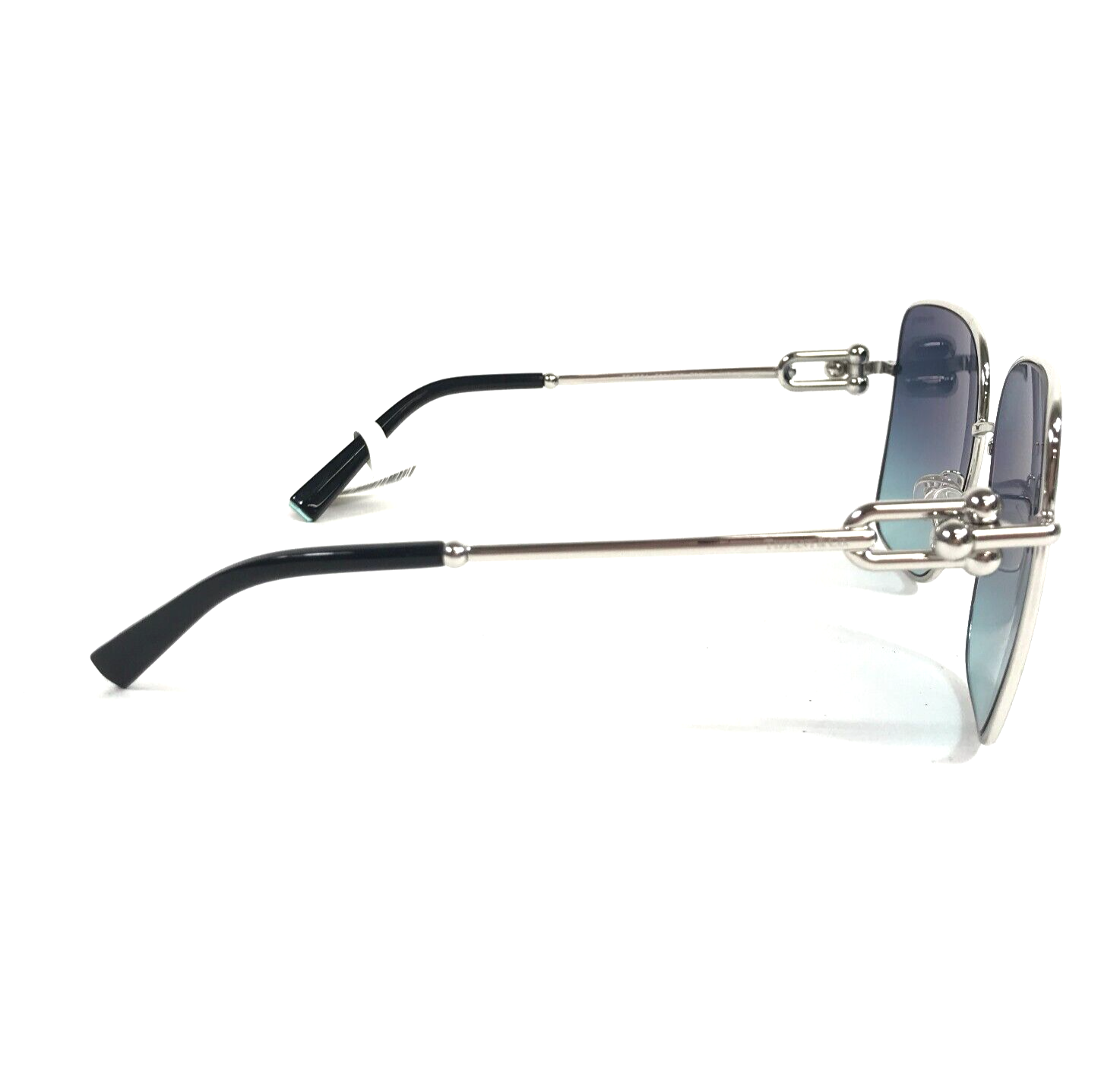 Pre-owned Tiffany & Co . Sunglasses Tf3094 6001/9s Silver Oversized Square W/ Blue Gradient