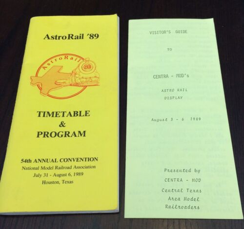 AstroRail Railroad 1989 Timetable & Program Convention National Model Houston TX