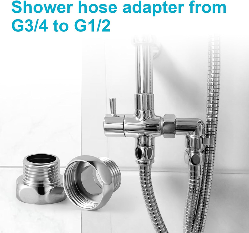 Shower Hose Adaptor, 3/4“ Female to 1/2" Male Garden Hose to Shower Adapter, Sol