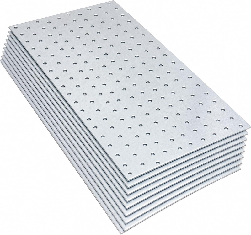 Perforated Steel Flat Plates 100 x 200 mm for Timber Joints, Pack of 10 Brackets