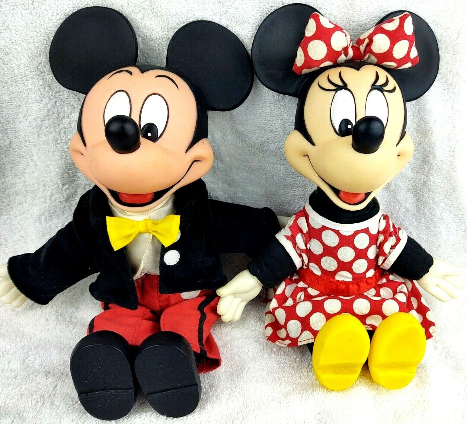 Vintage Mickey & Minnie Mouse Plastic Head, Soft Stuffed Vintage Mickey & Minnie Mouse Plastic Head, Soft Stuffed