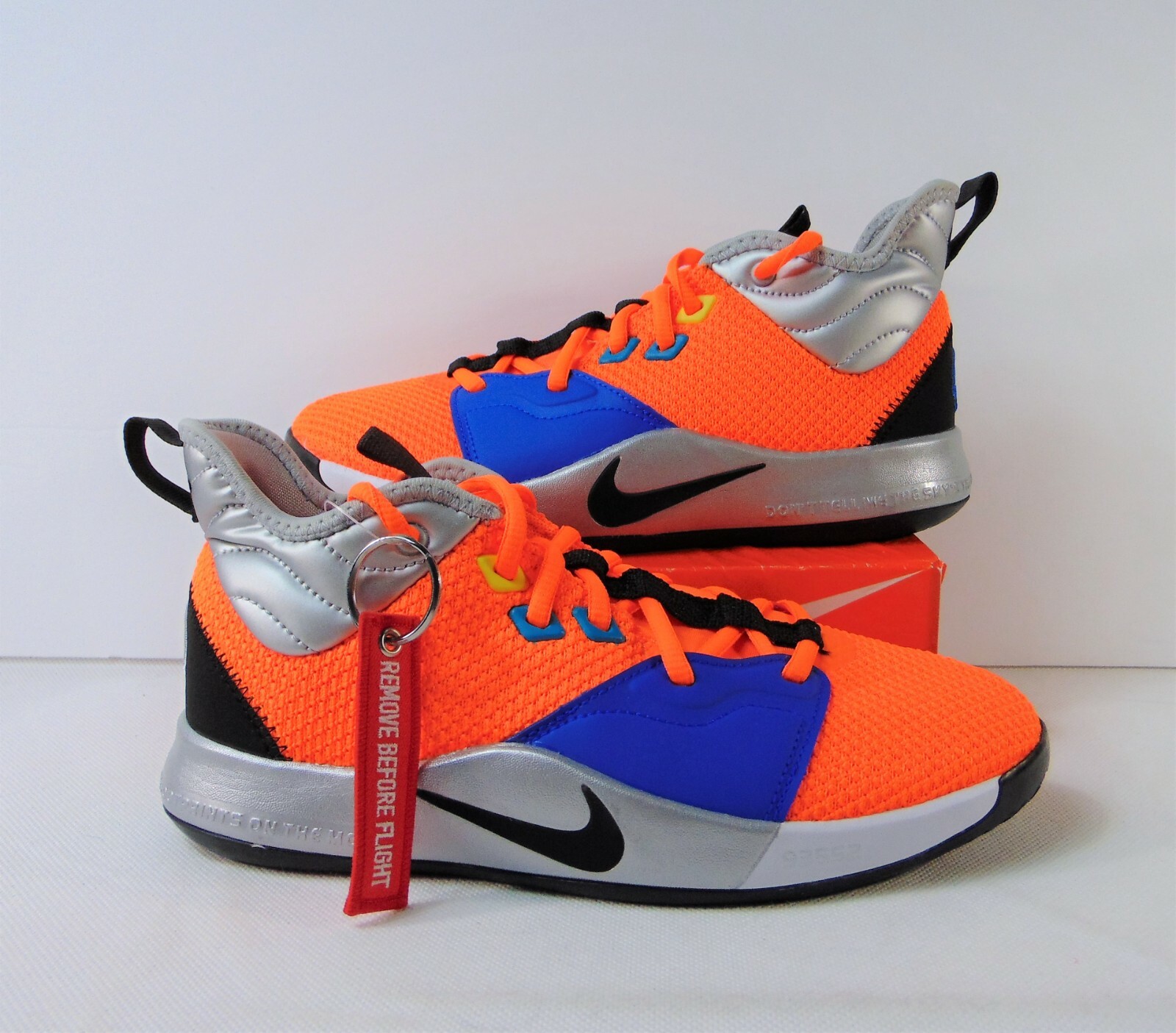 Nike PG Paul George 3 NASA GS Black Orange Basketball Shoes Nike PG Paul George 3 NASA GS Black Orange Basketball Shoes