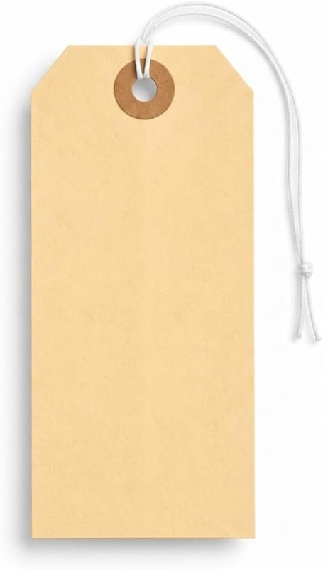 100 Pcs Heavy-Duty Cardstock Blank Manilla Tags with String, Pre-Strung Easy Wri