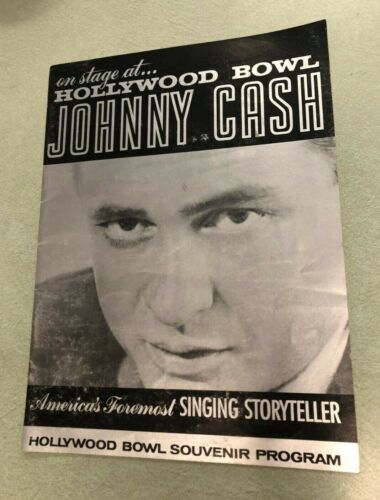Johnny Cash Original On Stage at Hollywood Bowl Program 1962
