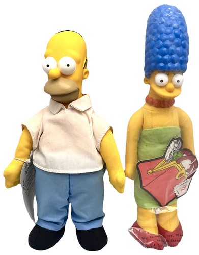 The Simpsons Homer and Marge Figure Plush Set 1990 Burger