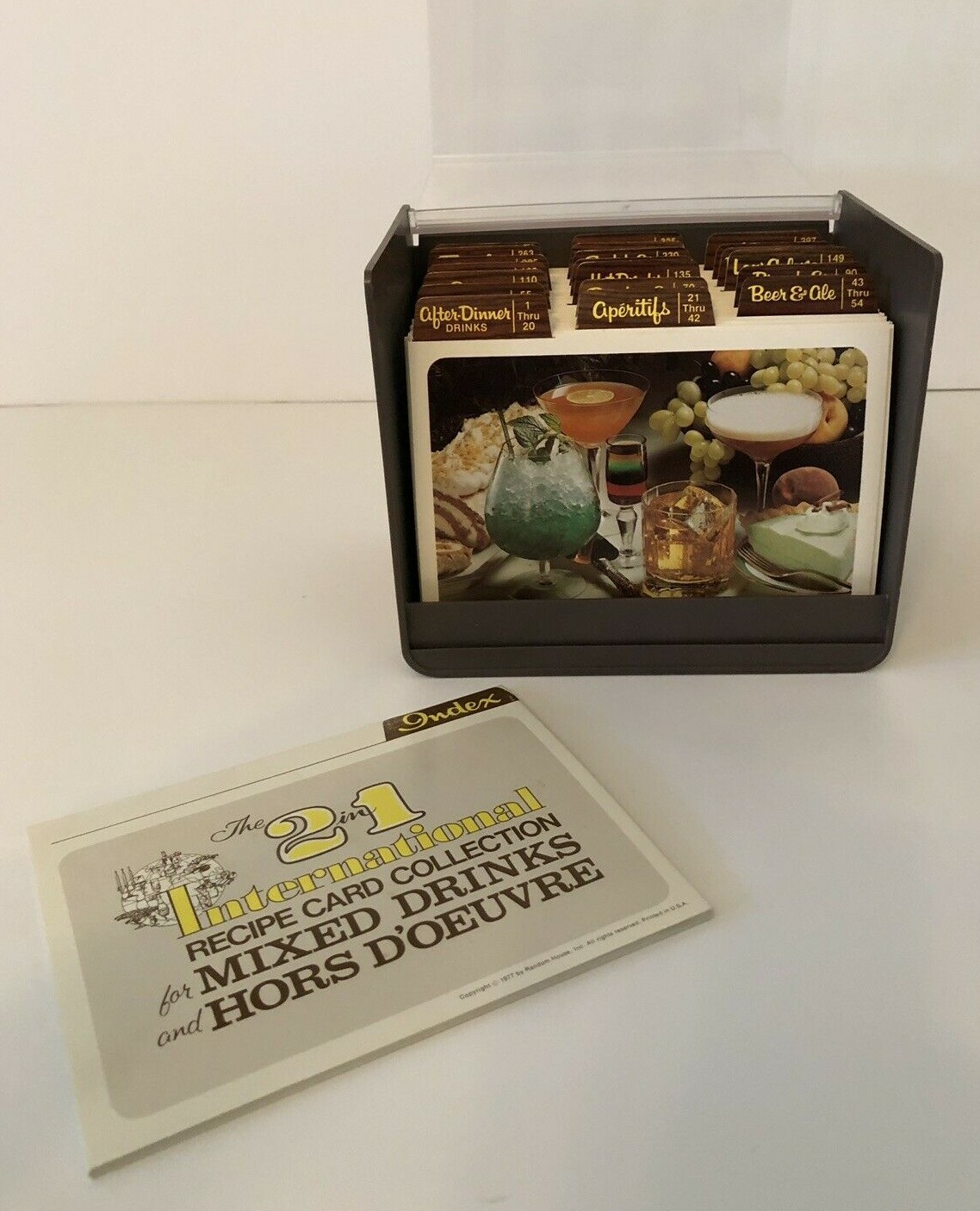Mixed Drinks and Hors D'oeuvre International Recipe Card Collection 1977