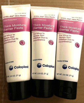 Lot 3 Coloplast Critic-Aid Thick Moisture Barrier Skin Paste 2.5 oz Exp 1/25