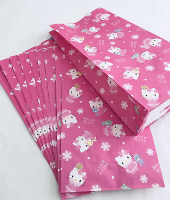 Vintage Sanrio Hello Kitty Store Holiday Gift Bags 10 Pieces Flat Bottom 2014