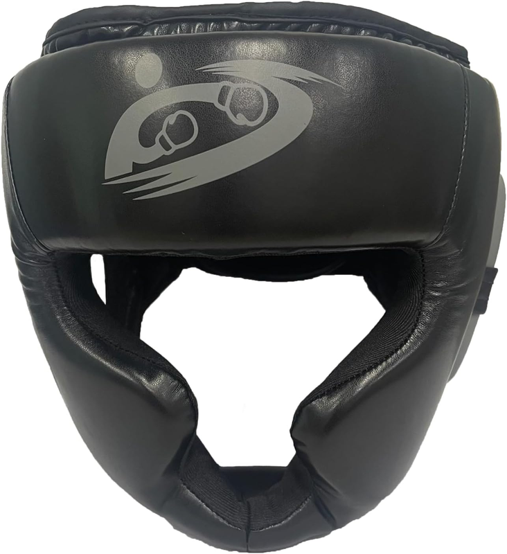Boxing Headgear by Tworiver, PU Leather Head Guard Sparring Helmet for Boxing, M